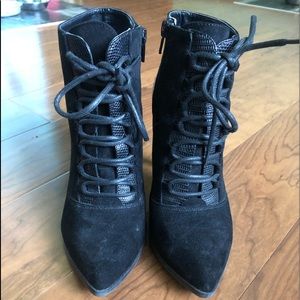 Lace up heeled boots